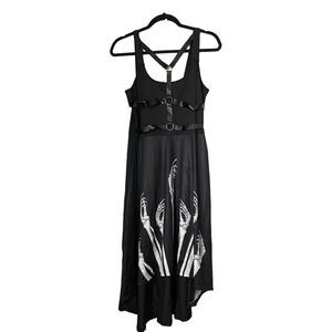Gothic/Steampunk/Halloween Costume Dress Black Skeleton Hands size medium
